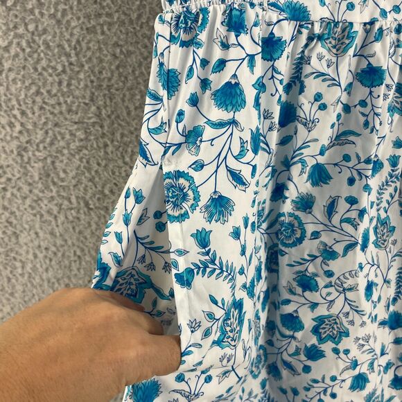 Draper James Womens Floral Dress Cottage Long 100% Cotton Sz S Flowy Ruffle - Picture 15 of 16